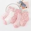 5春款儿童棉袜女童，中筒袜宝宝袜子，透气0-1岁新生儿男孩女宝女袜
