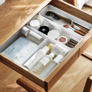 益品家化妆品分格收纳盒桌面抽屉分隔盒小盒子厨房餐具抽屉整理盒