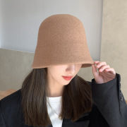 秋冬季羊毛时装帽女士户外出游时尚韩版纯色简约水桶帽子