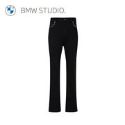 BMW Studio宝马女装夏季显瘦气质修身宽脚口牛仔长裤