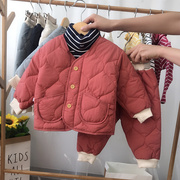 宝宝棉衣套装女1-3岁婴幼儿，冬装丝绵棉袄男童，小童棉服加厚棉袄潮0