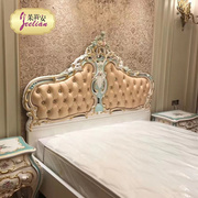茱莉安法式浪漫新古典(新古典)实木彩绘雕花卧室，公主床欧式家具艺术双人床