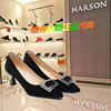 HS237170哈森女鞋2023春季细跟中跟尖头时尚优雅舒适浅口单鞋