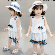 女宝宝夏韩版两件套1衣服2夏季3岁婴儿童装4小孩夏天短袖套装