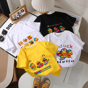 G.DUCKKIDS哈罗小黄鸭夏季儿童纯棉T恤男女童短袖薄款上衣童装k1
