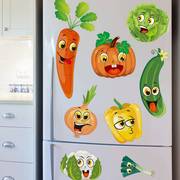 创意蔬菜冰箱翻新贴卡通可爱3d立体门贴纸自粘厨房装饰贴画小图案