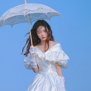 法式复古蕾丝伞道具拍照公主，lolita小洋伞，婚纱照洛丽塔镂空花边伞