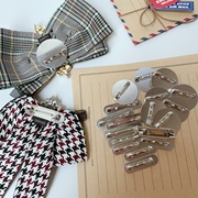 韩国进口领结胸针平底座长形圆形手工diy衬衫装饰饰品基础配件