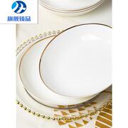 高档德梵蒂碗碟套装，家用景德镇骨瓷碗筷陶瓷器56头套，碗盘子中式