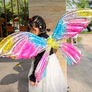 蝴蝶翅膀气球天使，充气网红儿童户外生日派对，布置拍照道具装饰
