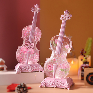 大提琴水晶球音乐盒八音盒飘雪蓝牙，音箱女友女孩女生生日礼物摆件