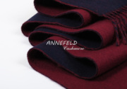 日单羊绒羊毛混纺纯色双面，加厚超短款小围巾，酒红藏蓝