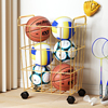 篮球收纳架玩具整理家用室内足球排球羽毛球收纳筐儿童落地置物架