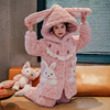 儿童睡衣女童女孩冬季睡袍三层，夹棉加厚加绒珊瑚，绒2023家居服