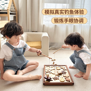 韩国苏索力soopsori木制宝宝，磁性钓鱼儿童，玩具婴幼儿益智生日礼物