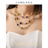 lamuana葡萄气泡琉璃项链女轻奢，小众长款毛衣链55707