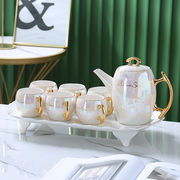 轻奢风陶瓷茶杯茶具套装家用客厅，欧式简约现代水杯子杯具茶壶北欧
