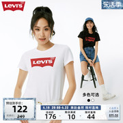 levi's李维斯(李，维斯)春季女士短袖白色，简约字母logo潮牌t恤