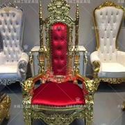 欧式高背椅新古典单人沙发椅影A楼形象装饰国王椅老虎头椅简