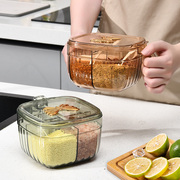 调料盒厨房家用带盖套装一体四格亚克力，调味罐商用密封佐料盐瓶罐
