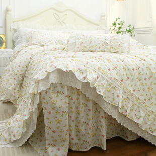 法式韩式田园小碎花，小清新全棉纯棉超软床，裙款床上用品被套四件套