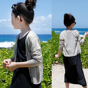 韩国春夏季童装女童糖果色薄款针织开衫外套儿童防晒衫百搭空调衣