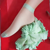 果绿色透明超薄丝袜短袜网红款百搭韩版穿凉鞋的仙女袜子糖果wazi