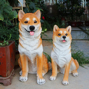仿真宠物狗柴犬模型秋田犬摆件庭院花园客厅家居创意装饰动物雕塑