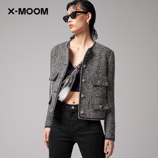 商场同款X--MOOM秋季特色牛仔高级感小香风短外套女