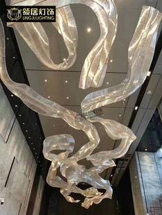 酒店大堂艺术吊灯飘带灯大型会所宴会大厅创意简约个性灯饰工程灯