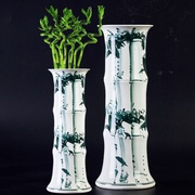 景德镇陶瓷器富贵竹花瓶客厅装饰落地大号插干花瓶摆件直筒水养
