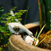 陶瓷小鸭子鱼缸装饰品动物，摆件花园庭院盆栽假山，造景微景观茶桌池