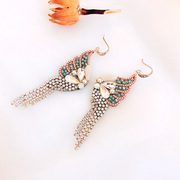 韩韩版时尚个性耳饰设计感法式复古奢华民族风手工蝴蝶形翅膀耳环