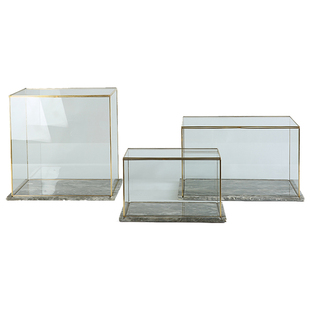 长方形透明玻璃罩摆件中式轻奢样板房软装饰I品展示柜工艺摆