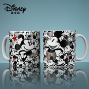 迪士尼米奇米妮水杯带盖带勺马克杯大容量卡通陶瓷杯，时尚情侣杯子