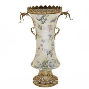欧式陶瓷配铜花瓶相框装饰摆盘春之味客厅别墅摆件 高端家居饰品