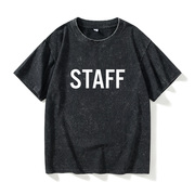 taff工作人员纪念款，justinbieber同款字母，t恤短袖简约衣服女男