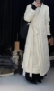 米白色长款羽绒服女冬季2023年复古中式侧系带显瘦白鸭绒外套大衣