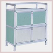 不锈钢橱柜简易铝合金厨房餐边柜酒柜，碗柜茶水柜储物不锈钢橱柜。