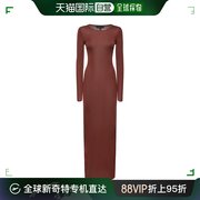 香港直邮潮奢nililotan女士，caper针织真丝长袖连衣裙