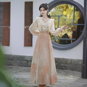 新中式轻国风套装女早春小个子高级感气质长袖上衣半身裙子两件套