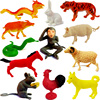 仿真十二生肖12野生动物模型宝宝塑胶玩具中国龙猴蛇猪软体套装