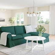 IKEA宜家爱克托三人沙发带贵妃椅托特伯深青绿色小户型简约现代