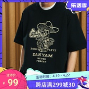 dakyam(达人)墨西哥骷髅，拔印花圆领宽松休闲短袖t恤男夏季纯棉tee