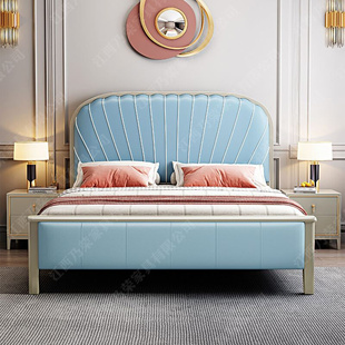 轻奢实木床1.8米法式简约主卧婚床白色双人床现代田园1.5米公主床