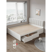 北欧榻榻米实木床板高箱储物床现代简约小户型省空间1.5米双