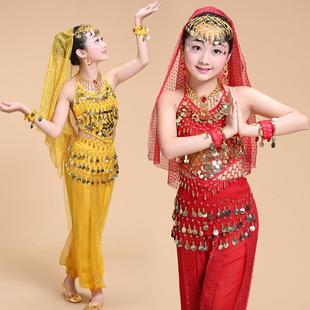 印度舞蹈服装女儿童，少儿肚皮舞演出服套装新疆舞，天竺表演服