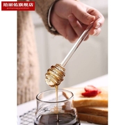 舀蜂蜜专用勺子美j食工具蜂蜜搅拌棒创意可爱玻璃长柄咖啡果酱搅