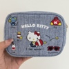 日系Hello Kitty 牛仔零钱包化妆包女便携大容量刺绣可爱收纳笔袋