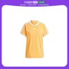 美国直邮adidas阿迪达斯女士t恤夏季短袖黄色徽标袖口条纹圆领